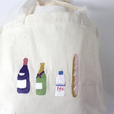 画像2: 【クチュール/バッグ】シャンパン手刺繍ランチバッグ　生成り (2)