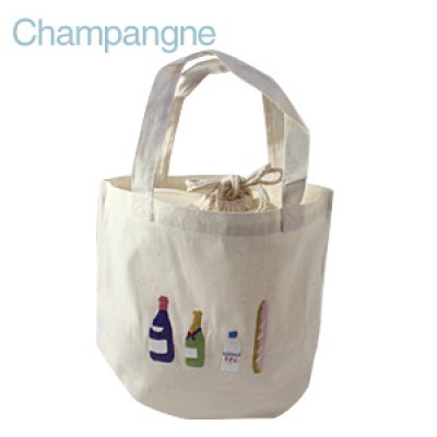 画像1: 【クチュール/バッグ】シャンパン手刺繍ランチバッグ　ベージュ