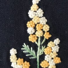 画像4: 【クチュール/バッグ】ミモザ手刺繍よこトート (4)