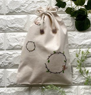手刺繍キンチャクMM