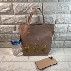 画像2: 手刺繍ミモザ柄バッグインバッグ (2)