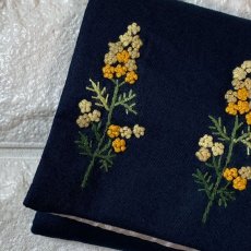 画像2: 【クチュール/雑貨】ミモザ手刺繍ミニティッシュケース＆移動ポケット 【柄から探す】　ミモザ (2)