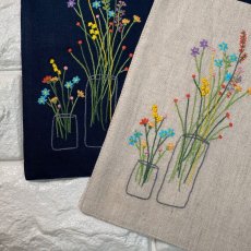 画像3: 手刺繍フラワーベース柄ティーマット (3)