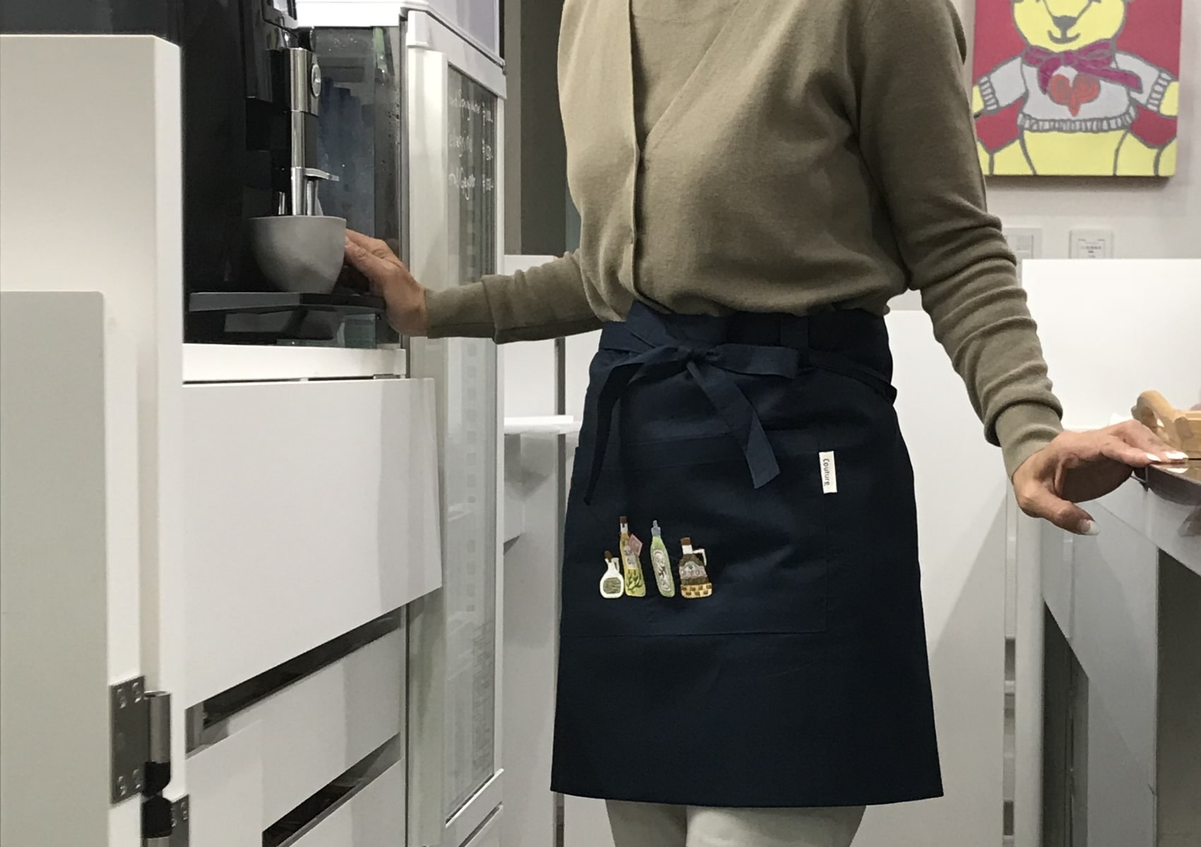 手刺繍カフェエプロン