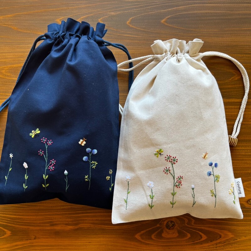 手刺繍キンチャク